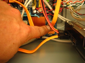 Insert Sata Leads onto Motherboard