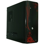 ATX Black Case with Red Flowers