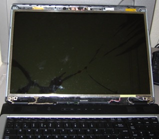 LCD Screen exposed without plastic surround